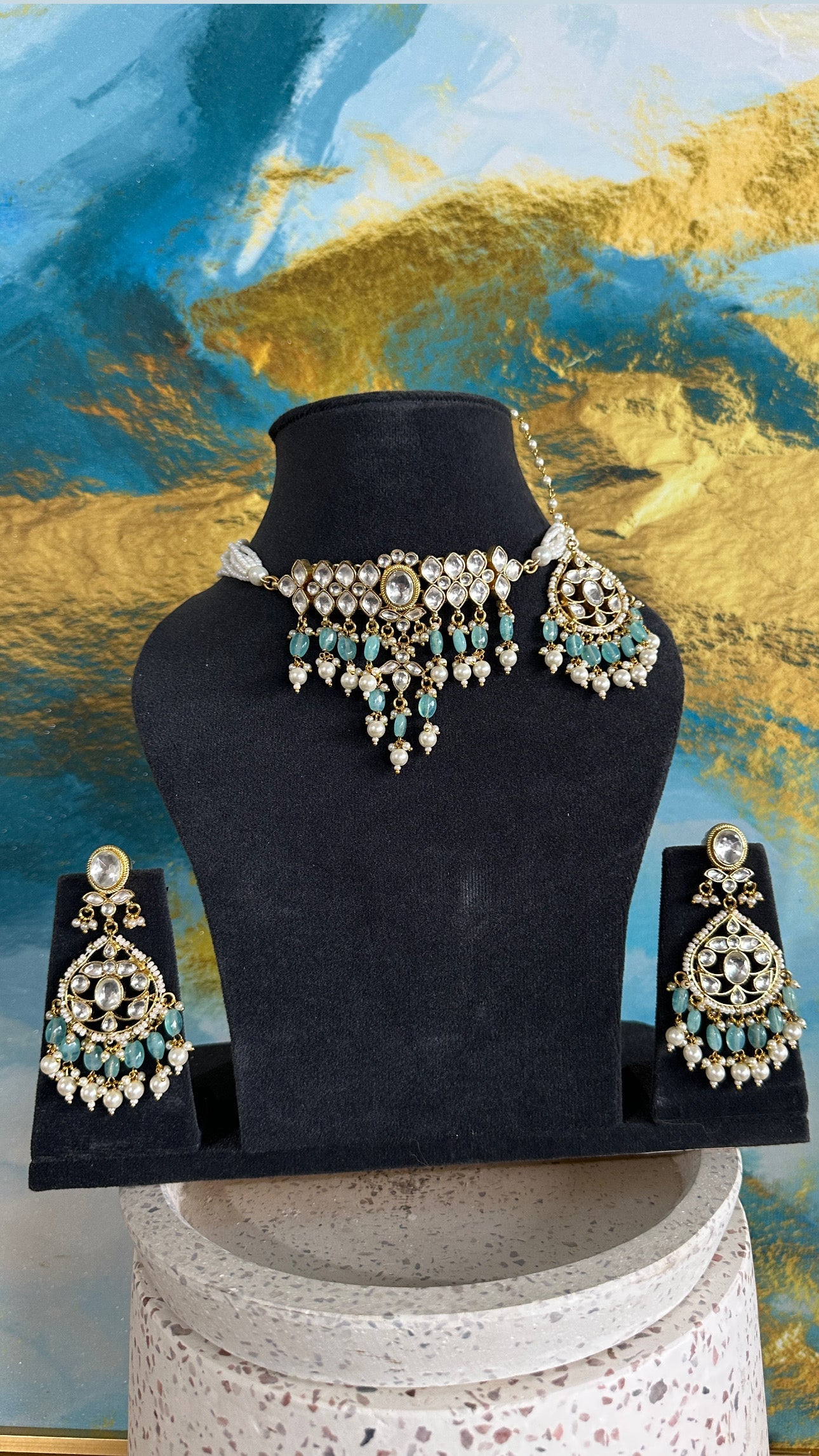 Ishana Pachi Kundan Gold Plated set