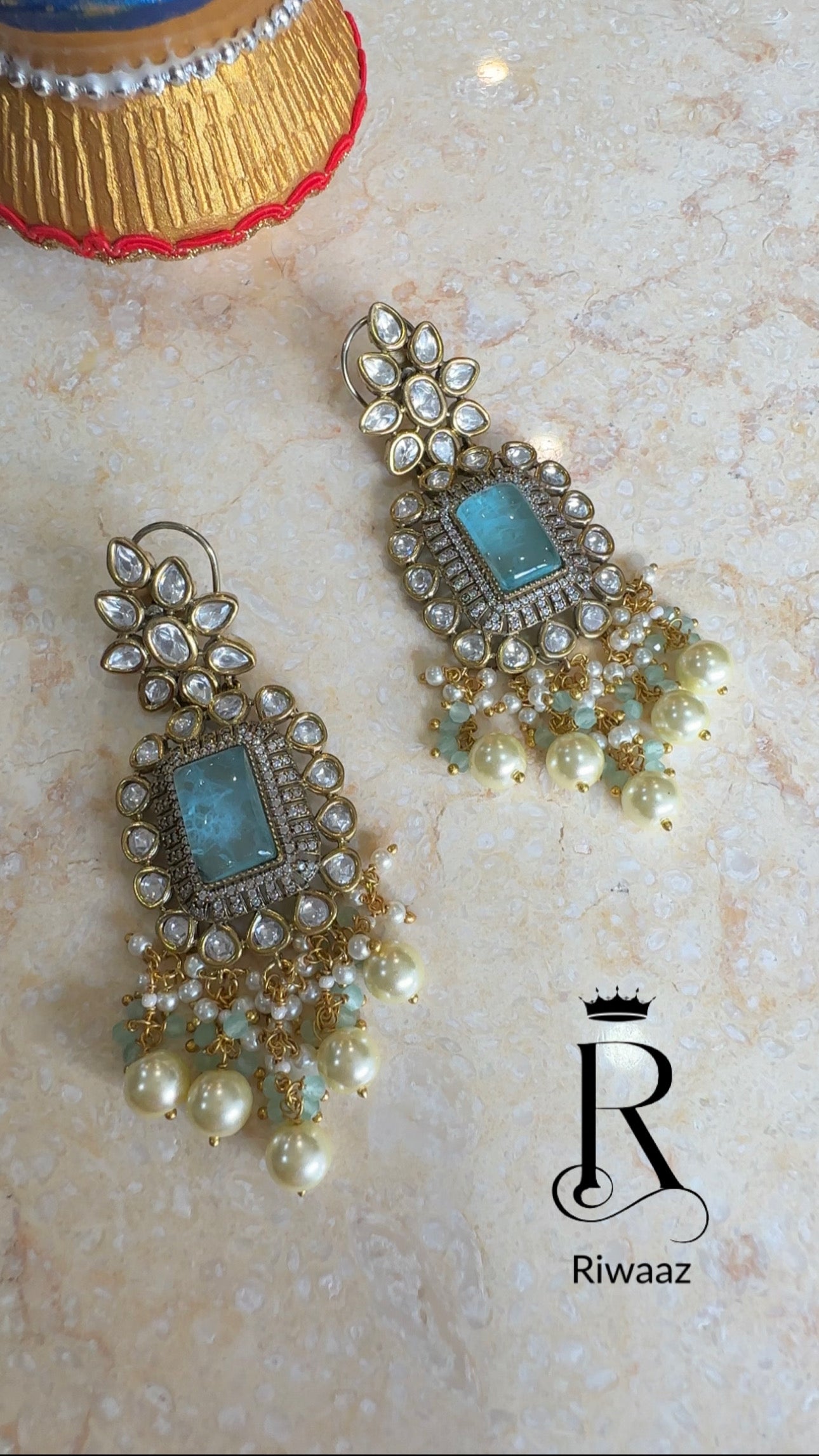 Farida - Moissanite and Doublet Earrings set