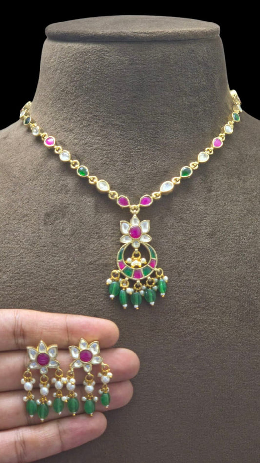 Ritika Pachi Kundan Gold Plated set