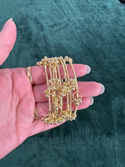 Kashmiri multi glass bangle set