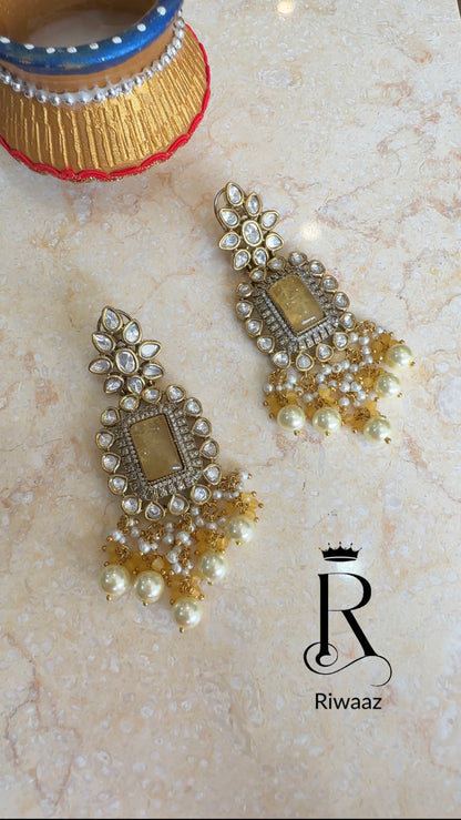 Farida - Moissanite and Doublet Earrings set