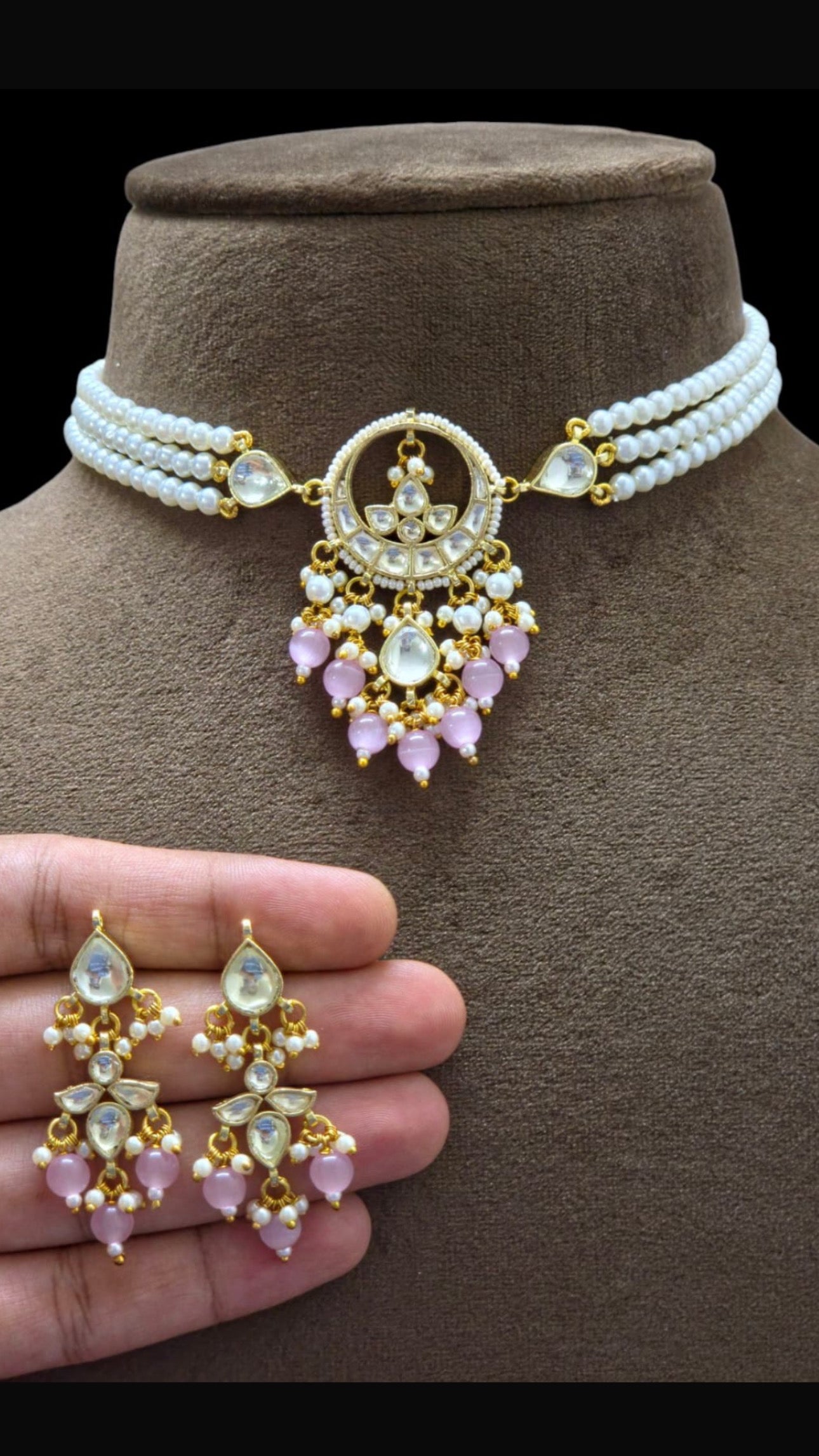 Roshni Pachi Kundan Gold Plated set