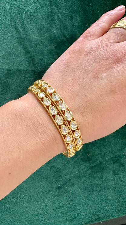 Asha Moissanite Kundan Bangle Set