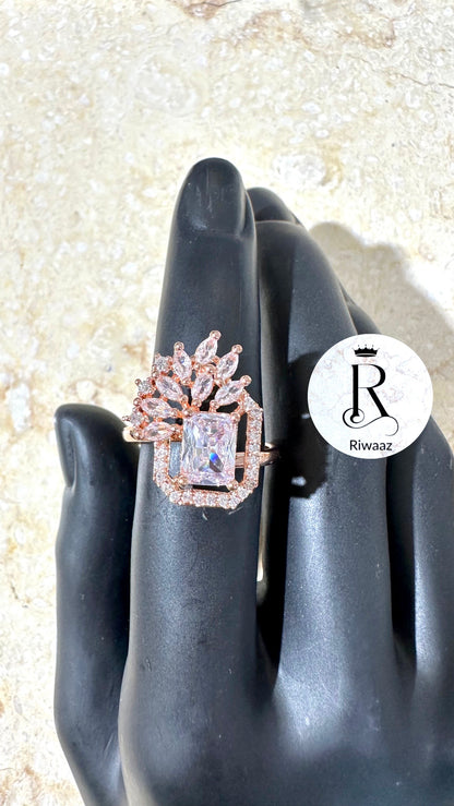 Arya -Adjustable AD Ring RoseGold