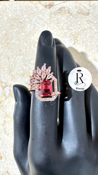 Arya -Adjustable AD Ring RoseGold