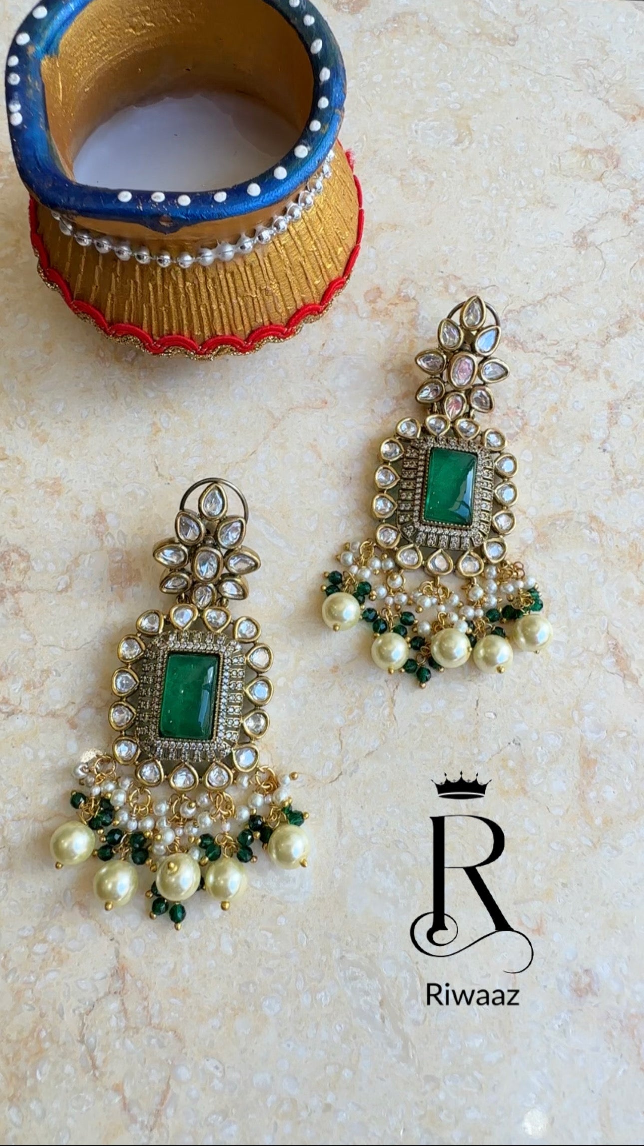 Farida - Moissanite and Doublet Earrings set