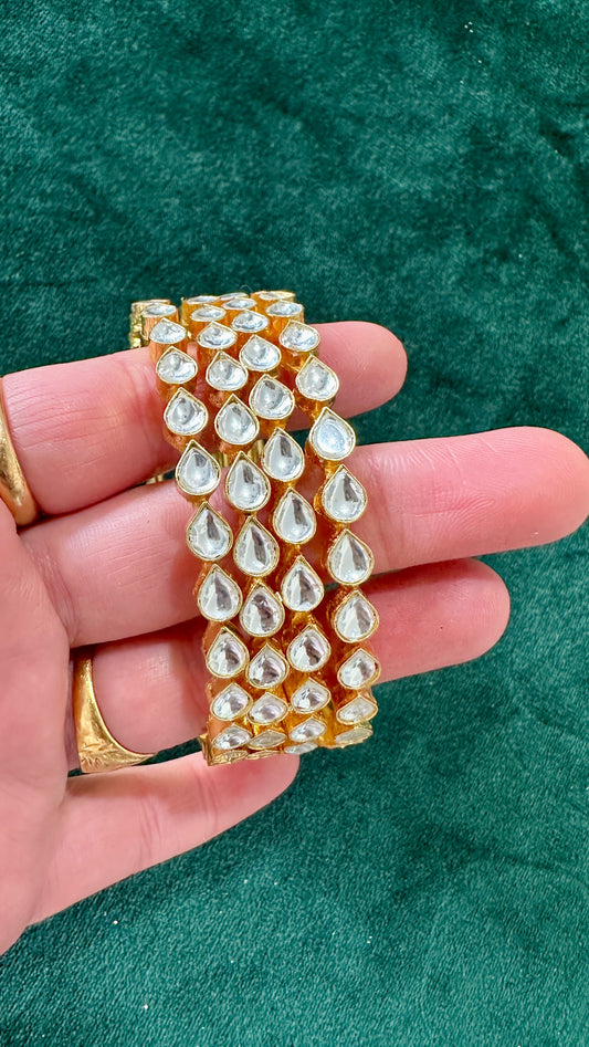 Ishana Pachi Kundan Bangle Set