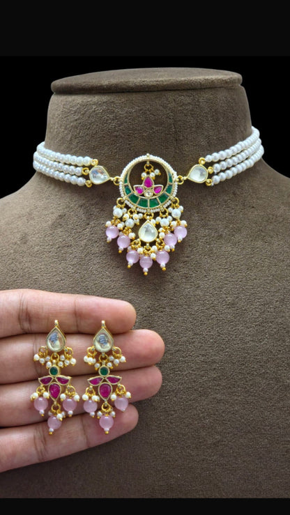Roshni Pachi Kundan Gold Plated set