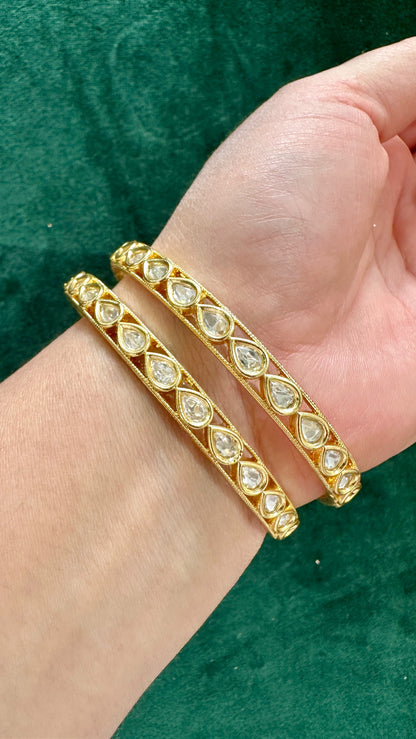 Asha Moissanite Kundan Bangle Set