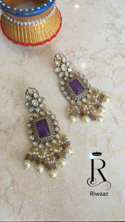 Farida - Moissanite and Doublet Earrings set