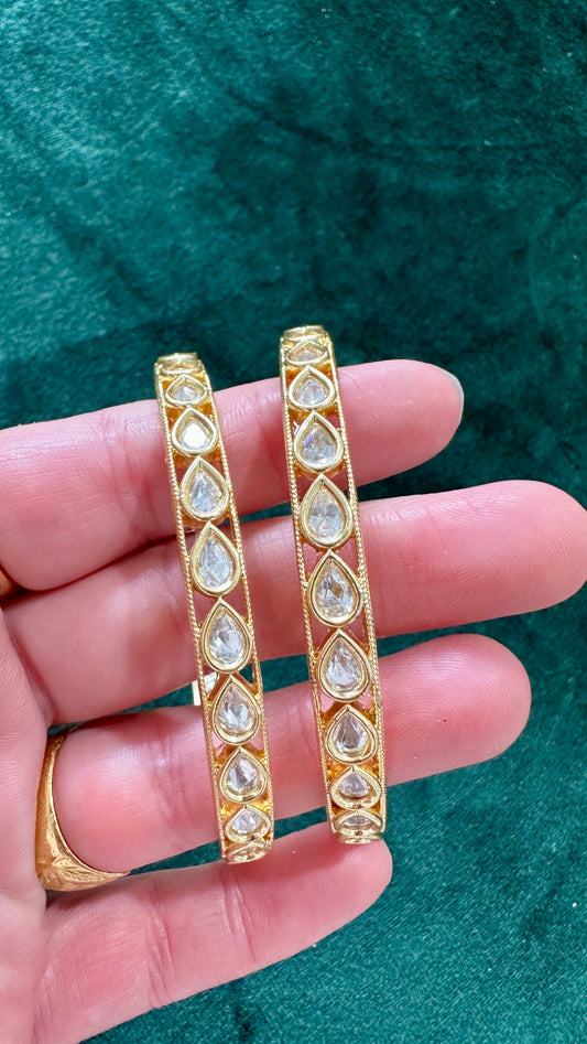 Asha Moissanite Kundan Bangle Set