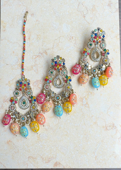 Sneha Earrings and Tikka set