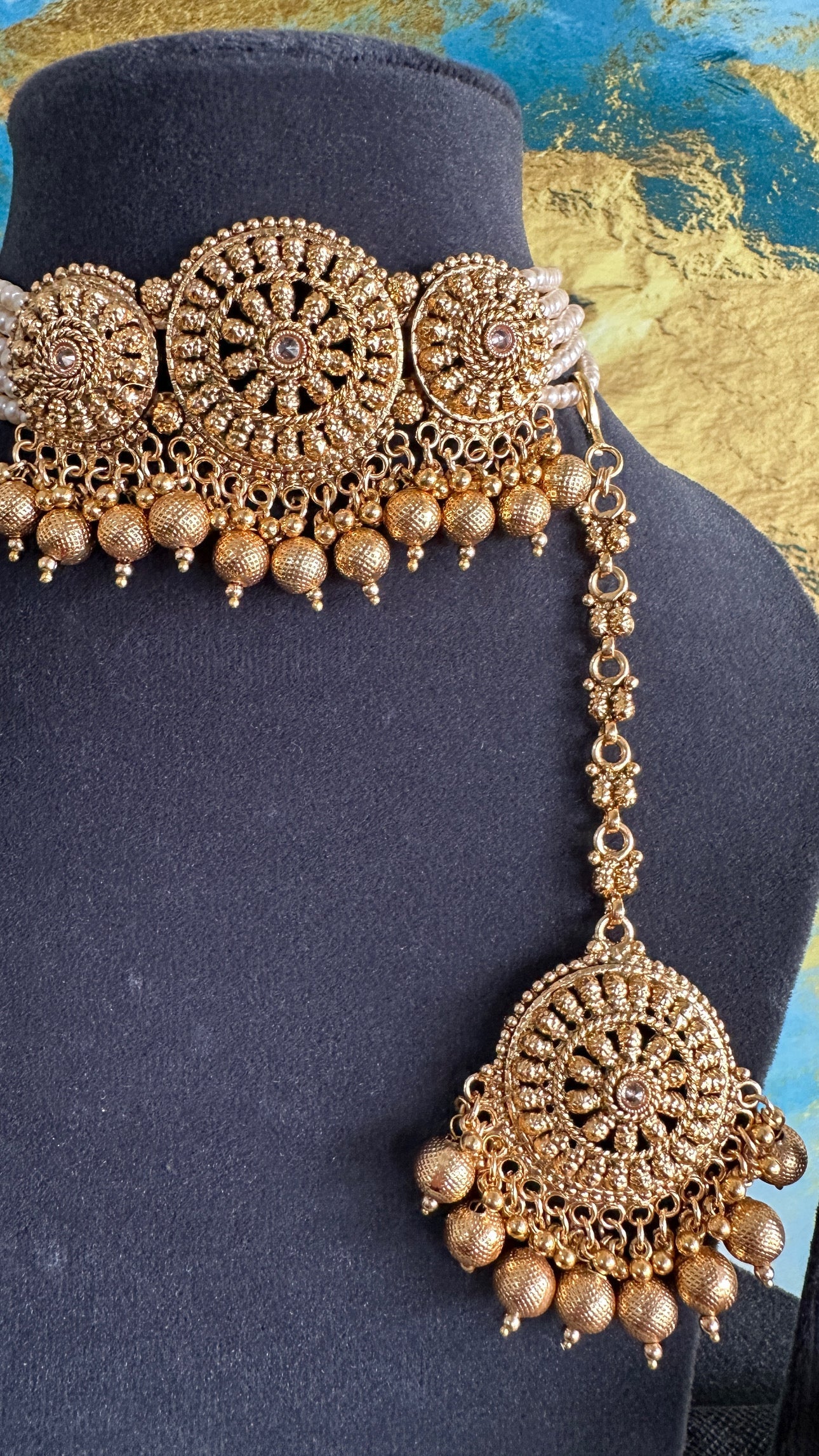 Dipti - Gold plated Chocker Set