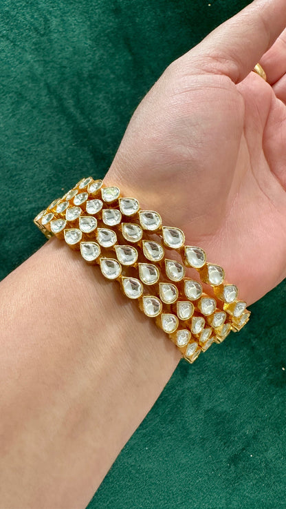 Ishana Pachi Kundan Bangle Set